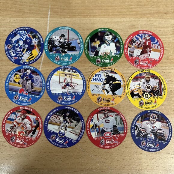 1992-93 Kraft Complete Goalie Disc Set - Patrick Roy, Ron Hextall (12 Discs) - Picture 2 of 2